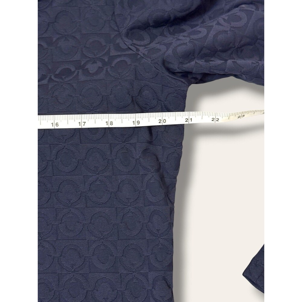 JMcLaughlin Bedford Top Women XL Navy Tulip Geo Jacquard Quarter Zip Long Sleeve - Picture 10 of 10